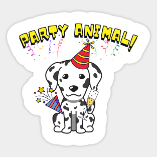 Party Animal Dalmatian Sticker
